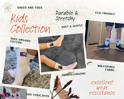 100% Organic Cotton Socks for Kids, Super Soft & Breathable, Hypoallergenic